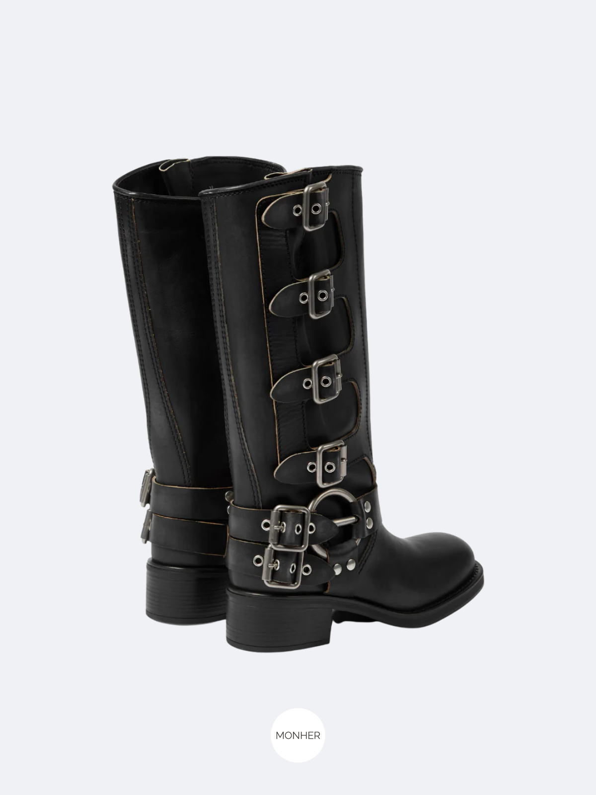 Harley Boots Negro – Botín Premium con Hebillas