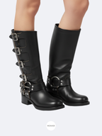 Harley Boots Negro – Botín Premium con Hebillas