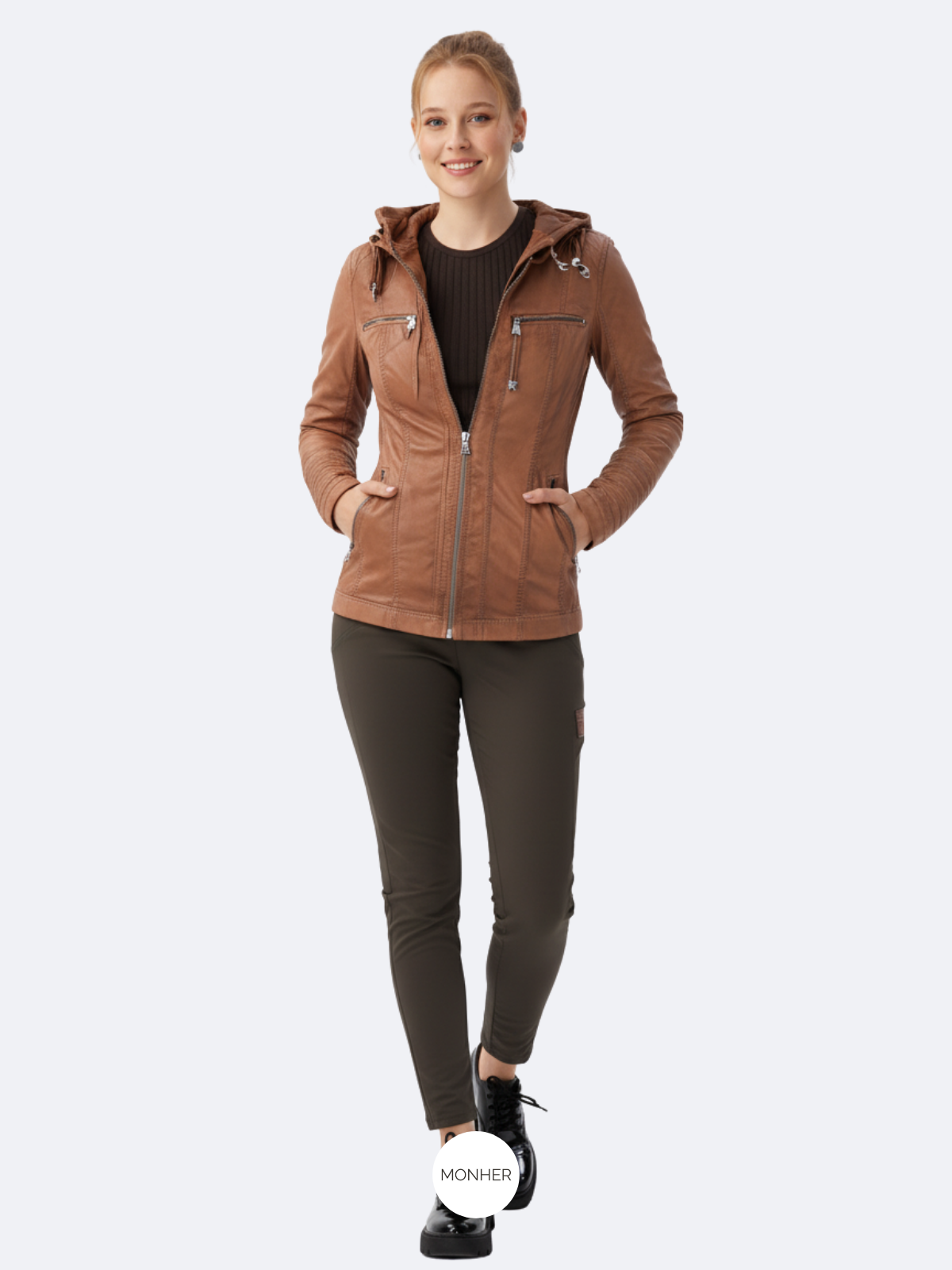 Francis - Chaqueta de piel con capucha